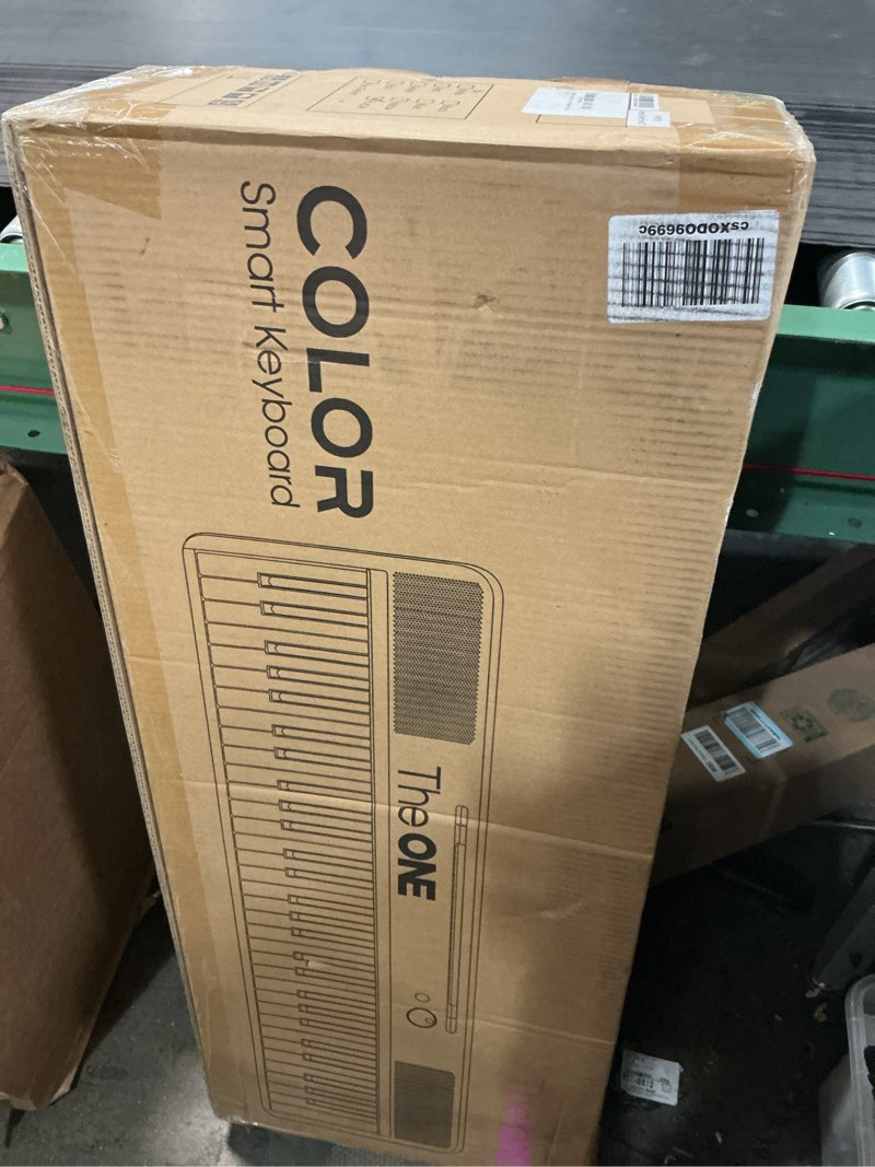 Condition photo showing New/Like New for The ONE Smart Keyboard COLOR 61 Lighted Keys Piano Keyboard, Electric Piano for Beginners with 256 Tones, 64 Polyphony, Built-in LED Lights & Apps, Supports USB MIDI/Headphones (Purple) Lavender