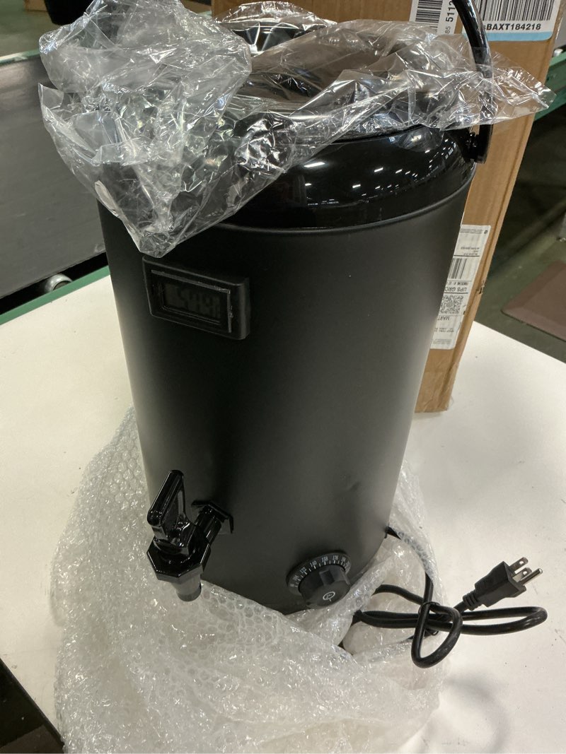 Condition photo showing As Is for Electric Heating Insulated Beverage Dispenser-12 L/3.2 Gallon Hot Drink Beverage for Catering-Stainless Steel Hot Beverage Dispenser Coffee Urn with Spigot for tea,Juice (black)