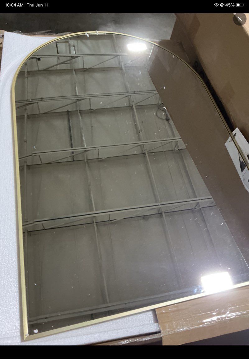 Condition photo showing Good Condition for metal arch wall mirror