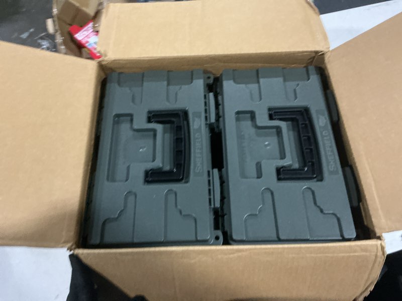 Condition photo showing Good Condition for sheffield xl ammo box made in usa, stackable lockable ammo storage box | 4 pack lockable storage box, water and dust resistant dry box, secures hunting gear, gun accessories, supplies, and bullets green xl 4-pack