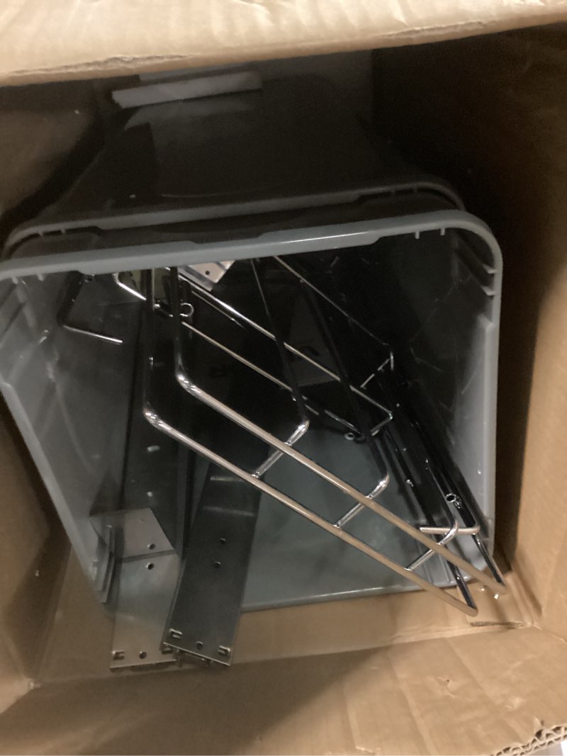 Condition photo showing Good Condition for VEVOR Pullout Trash Can for Kitchen Cabinets, 27QTx2 Double Under Sink Garbage Waste Recycling Bin, Under Mount Waste Container, with Heavy Duty Metal Full Extension Sliding System and Handle Grey 54QT(27QTx2)