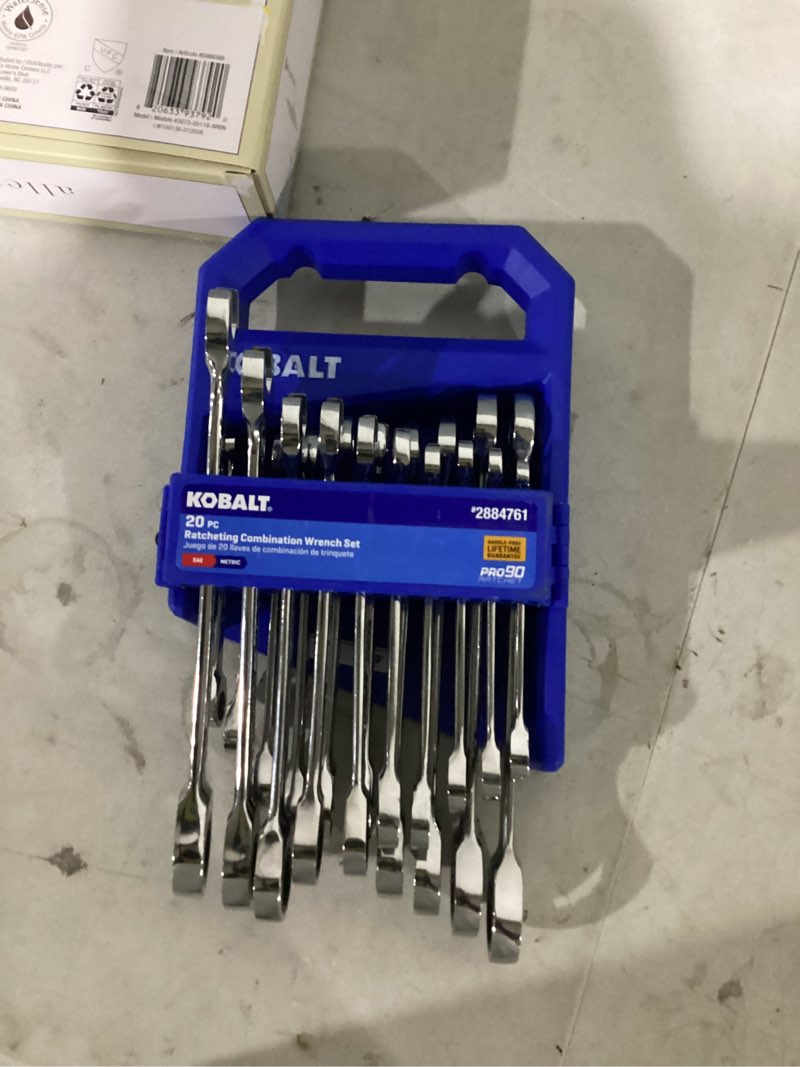 Condition photo showing Good Condition for kobalt 20-piece set standard (sae) and metric ratchet wrench