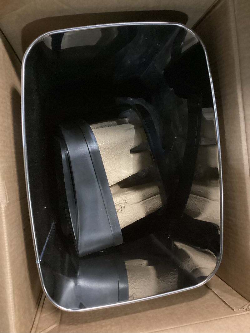 Condition photo showing Good Condition for Ninestars Automatic Touchless Infrared Motion Sensor Trash Can, 13 Gal 50L, Stainless Steel Base (Rectangular, Black Lid), Black Trim