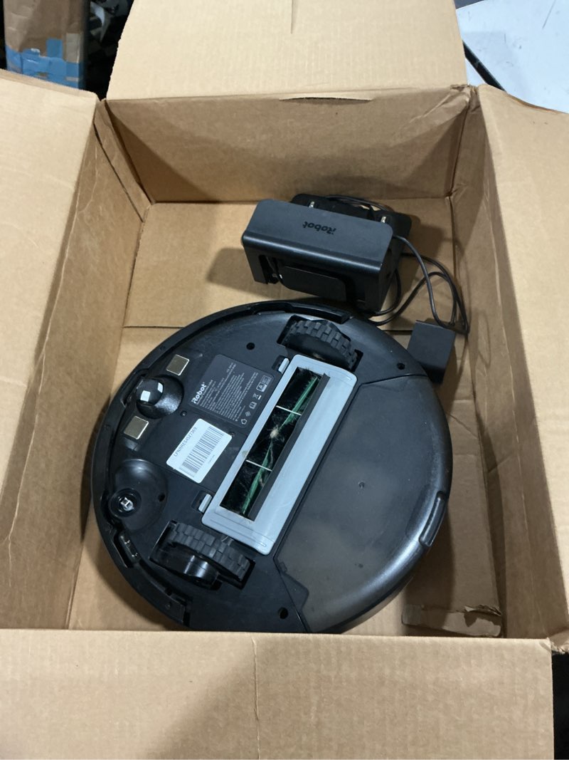 Condition photo showing As Is for irobot roomba vac robot vacuum (q011) - power-lifting suction, quieter cleaning mode, multi-surface cleaning, cleans in neat rows, easy to use, self-charging, works with alexa roomba q011 amazon exclusive