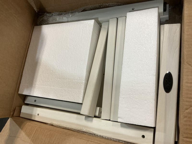 Condition photo showing As Is for HDPE Outdoor Patio Side Table, Adirondack Table (18.9x15x17.9in | Weatherproof | Plastic | for Outside, Front Porch, Deck, Poolside, Balcony | 10+ Years of Lifespan) - White