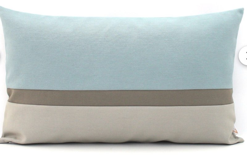 (( Different color to the archive photo ))Blue Grey and Grey Colorblock Pillow Cover - All Sizes, Home gifts for you Color block