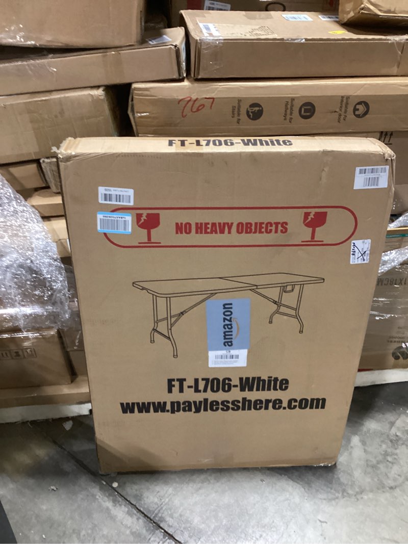 Condition photo showing Good Condition for fdw folding half portable foldable table for parties backyard events (white, 6 ft 70 * 29) (white, 6 ft) white 6 ft