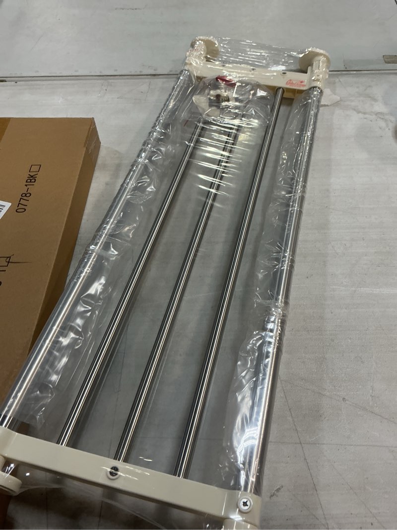 Condition photo showing Good Condition for Hershii Expandable Shelf Rod Closet System Heavy Duty Clothes Hanger Adjustable DIY Storage Organizer Shoe Rack 74.7-117.5cm/29.4-46.25inches Ivory