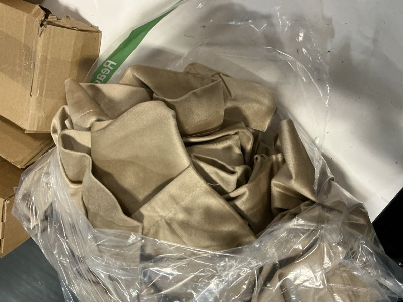 Condition photo showing Good Condition for LAMIT Dark Taupe Velvet Curtains 84 Inch for Living Room, Thick Blackout Thermal Insulated Panels Room Darkening Country Decor Back Tab and Rod Pocket Drapes for Bedroom, 2 Panels, 52 x 84 Inch 52"W x 84"L (Pack of 2) Dark Taupe