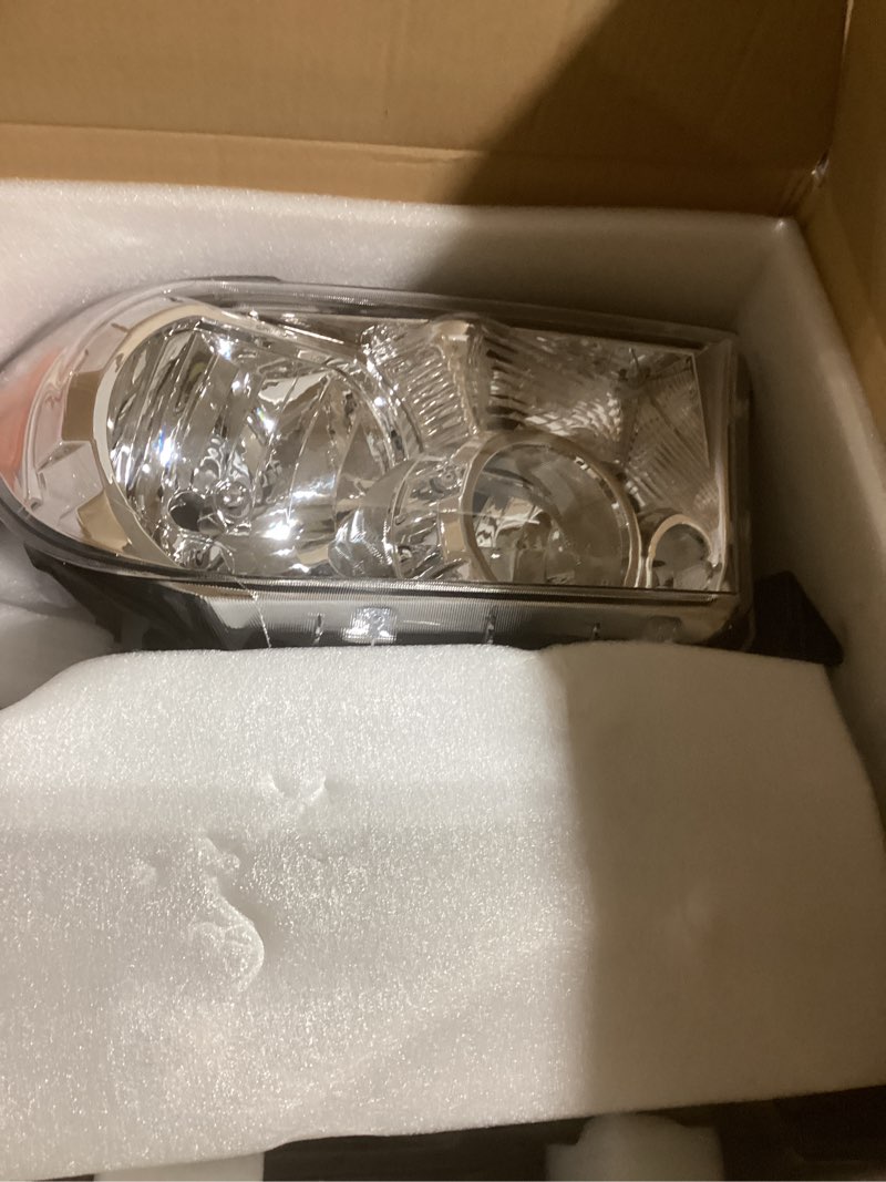 Condition photo showing Good Condition for AS Headlights Assembly Compatible 2007 2008 2009 2010 2011 2012 2013 Toyota Tundra (W/o Headlight Leveling Models) /2008-2017 Toyota Sequoia Headlamp (12-14 Models Without Headlight Washer) 2007-2013 Toyota Tundra/2008-2017 Toyota Sequoia Chrome Housing Amber Reflector