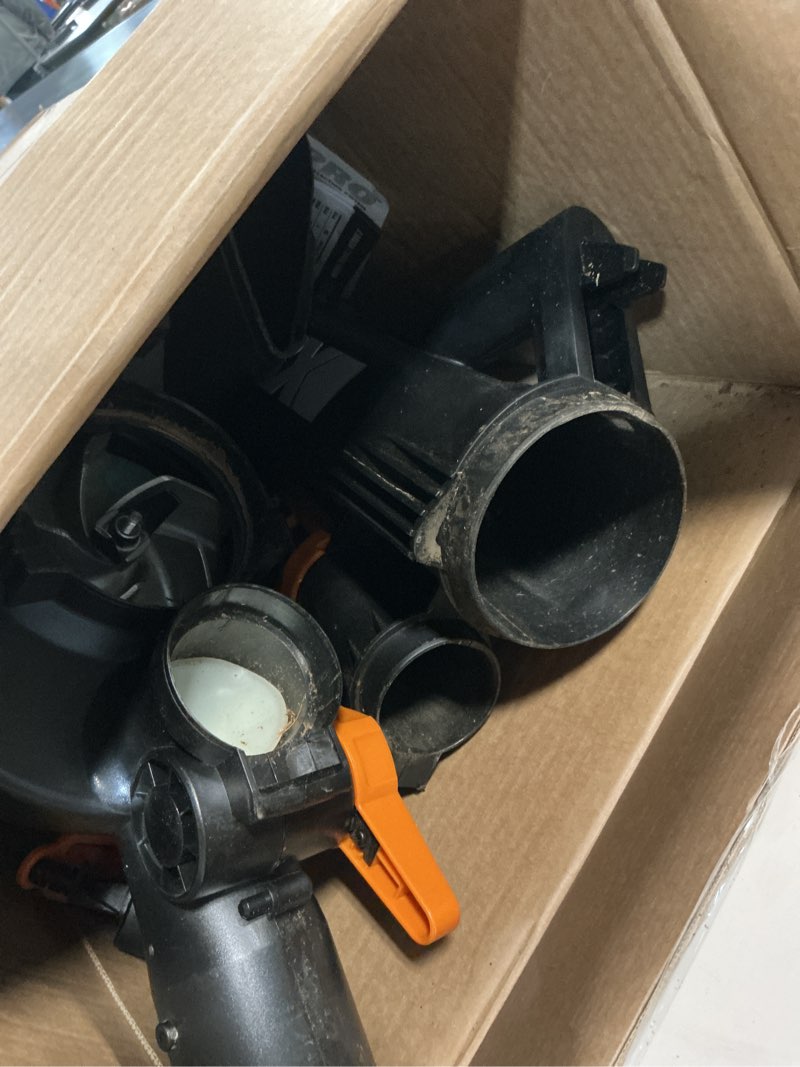 Condition photo showing As Is for WORX WG509 12 Amp Trivac, 3 in 1 Electric Leaf Blower, Leaf Vacuum & Leaf Mulcher for Lawn Care 350CFM Blower/Vac/Mulcher
