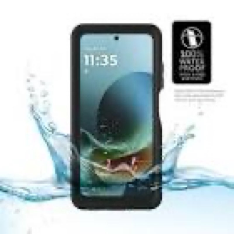 body glove waterproof tidal phone case for motorola moto g play (2026) - black/clear
