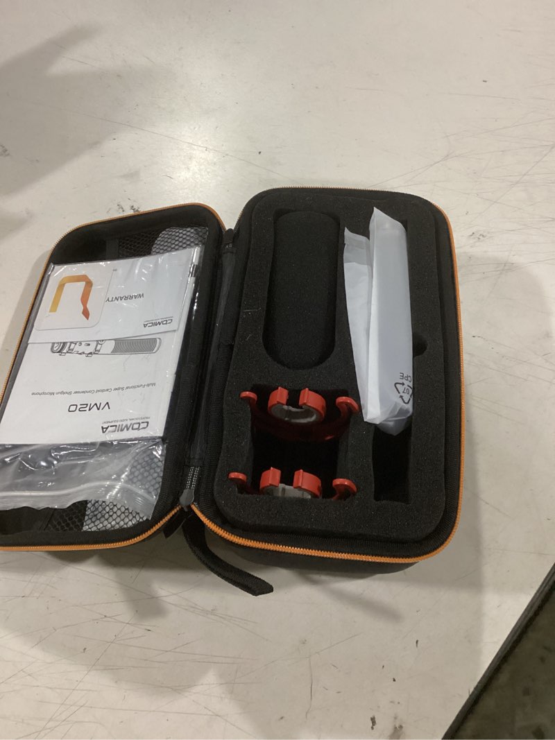 Condition photo showing Good Condition for comica vm20 shotgun microphone, professional super cardioid video mic with shock mount, camera microphone kit for smartphone/dslr camera/camcorder, perfect for interview, video shooting, vlog