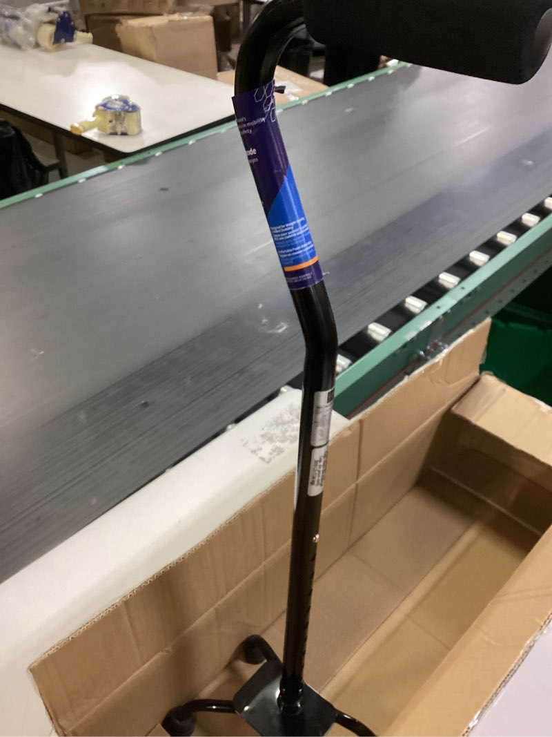 Condition photo showing Good Condition for Medline Aluminum Quad Cane with Small Base for Balance, Knee Injuries, Leg Surgery Recovery & Mobility, Portable, Lightweight Walking Aid for Seniors & Adults