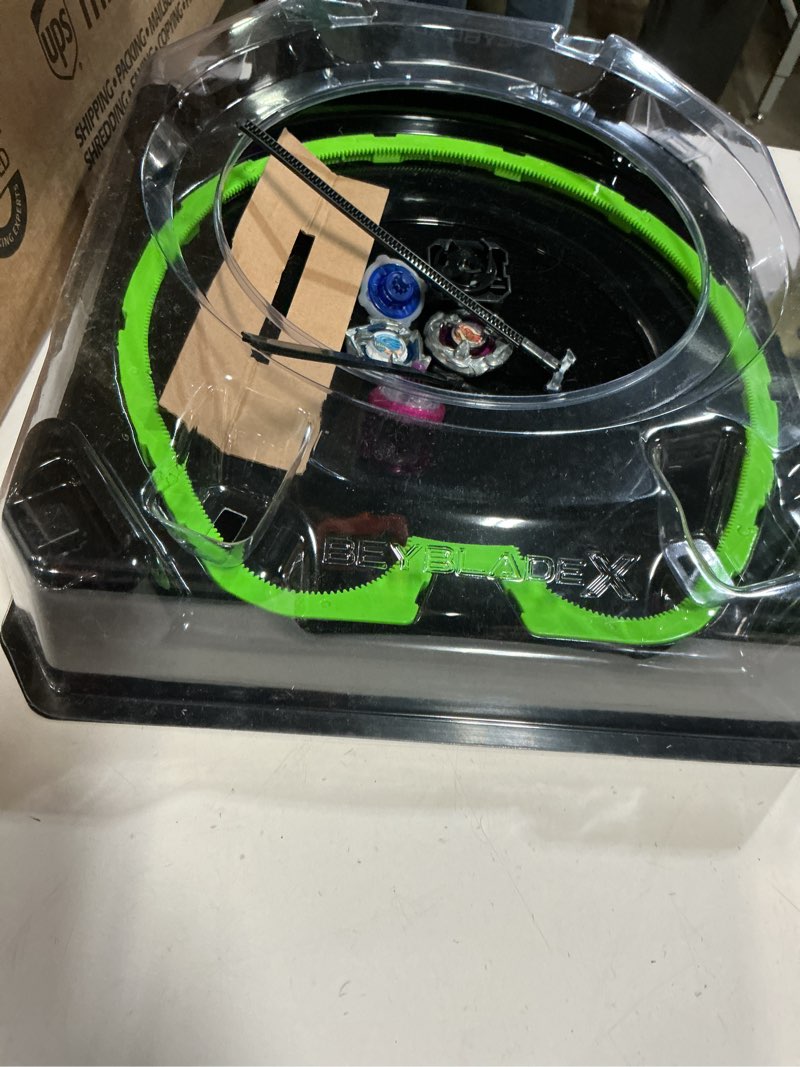 Condition photo showing As Is for Beyblade X Xtreme Battle Set with Beystadium, 2 Right-Spinning Battling Tops, and 2 Launchers