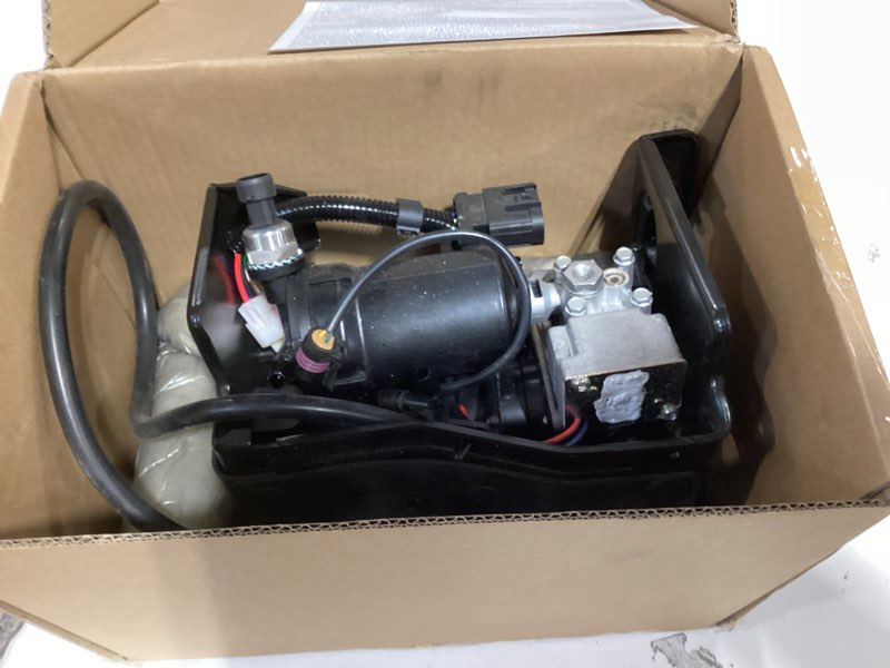 Condition photo showing As Is for air suspension compressor compatible with 2015-2020 cadillac escalade esv chevy suburban tahoe gmc yukon xl oem number replace 23316154, 23282712, 22797525, 23232591