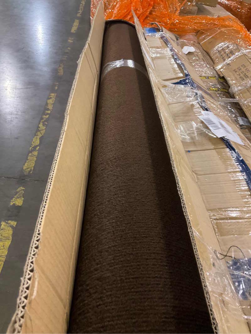 Condition photo showing As Is for Happybuy 6 ft x 18 ft Deep Brown Marine Carpet for Boats Waterproof - 0.18" Thick Indoor Outdoor Rug Carpet Roll for Home Patio Porch Deck 6' x 18' (Rectangular) Deep Brown