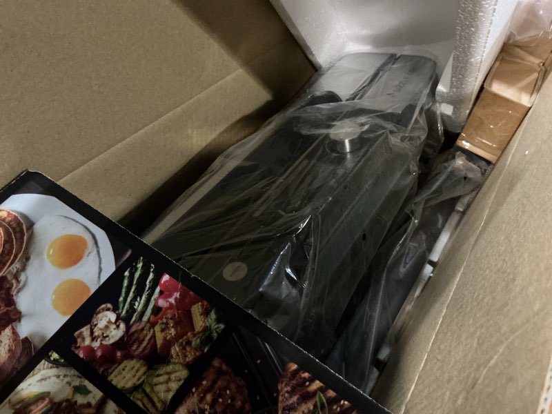 Condition photo showing Good Condition for ninja sizzle pro xl 20-inch indoor griddle + grill, detachable ventilated lid, grease control, ceramic nonstick plates, even edge cooking, extra large capacity, versatile, silver, gx101