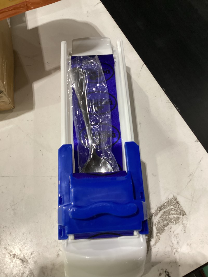Condition photo showing New/Like New for lumpia maker, lumpia roller machine with stainless steel spoon for kitchen | multi-functional egg roll maker, vegetable meat rolling tool for lumpia, egg rolls, sushi, perfect for dining room
