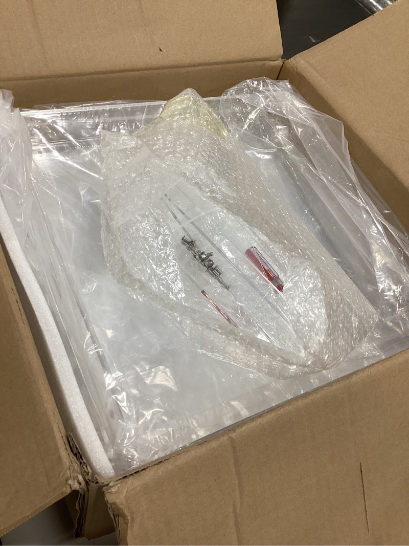 Condition photo showing Good Condition for Acrylic Side Table Modern Side Table Clear Nightstand Assembly Required Storage Table for Living Room Bedroom