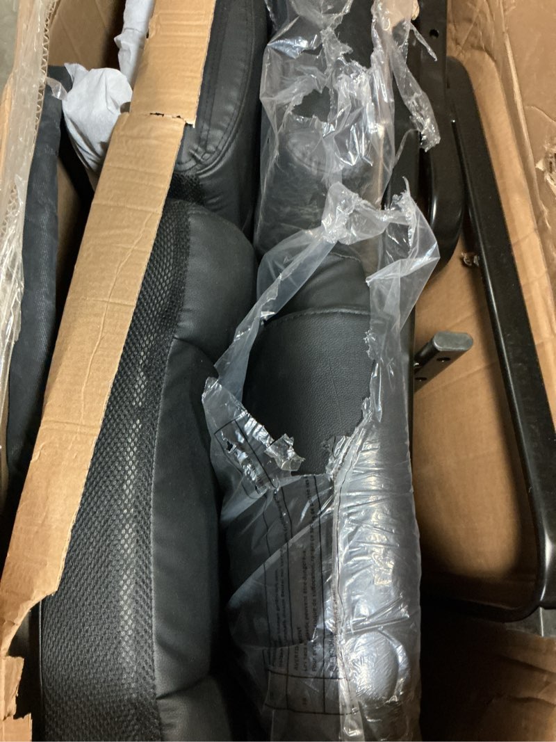 Condition photo showing Good Condition for clatina leather guest chair with padded arm rest and sled base meeting conference  2 pcs 