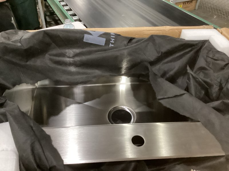 Condition photo showing Good Condition for kraus kore 33-in drop-in workstation 16 gauge stainless steel single bowl kitchen sink with accessories 33 x 22 inch sink
