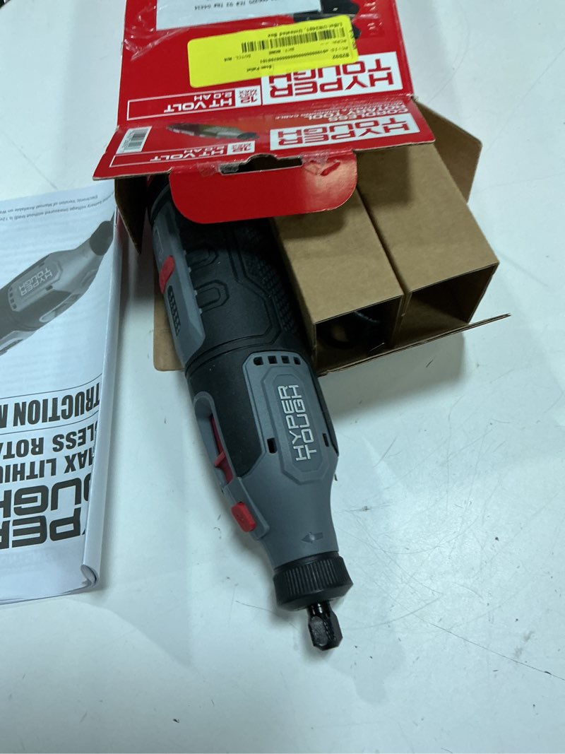Condition photo showing As Is for hyper tough 12v rotary tool
