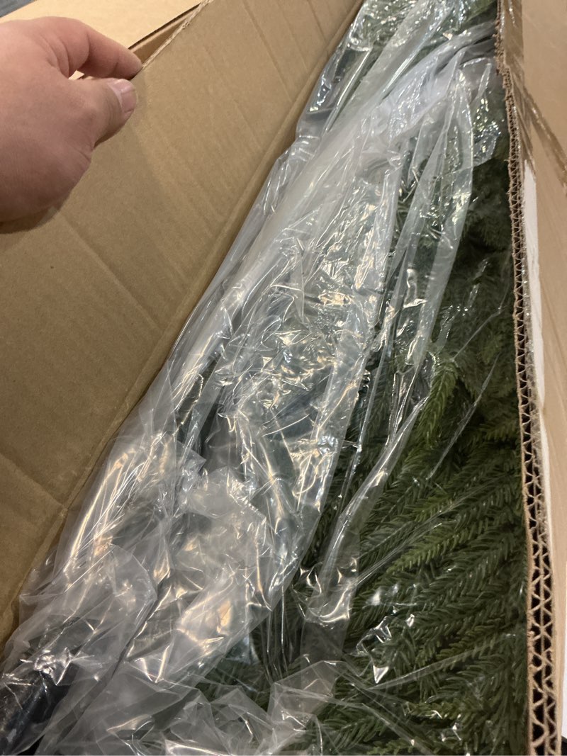 Condition photo showing Good Condition for 7ft artificial norfolk pine trees, real touch faux cedar topiary slim christmas tree large indoor outdoor fake evergreen plants for outdoor & indoor use holiday christmas decor norfolk pine trees 7ft