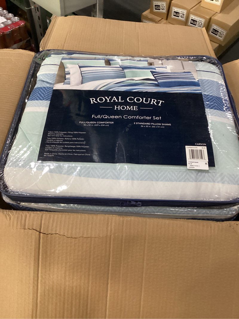 Condition photo showing Good Condition for Royal Court Carson Full/Queen 3PC. Comforter Set Queen Blue