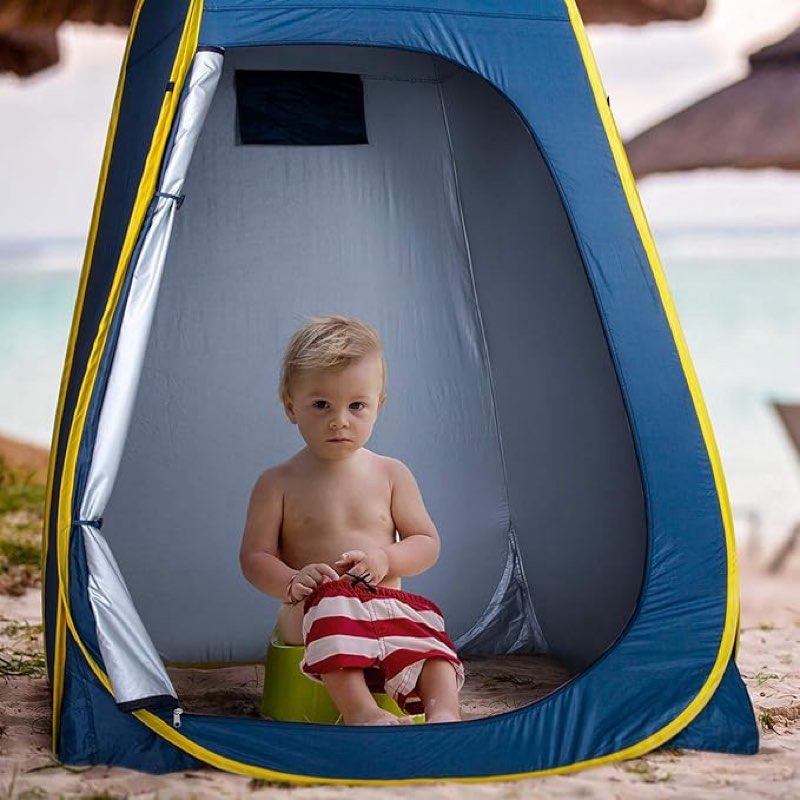 ropoda pop up tent 83inches x 48inches x 48inches, upgrade privacy tent, porta-potty tent includes 1 removable bottom, 8 stakes, 1 removable rain cover, 1 carrying bag
