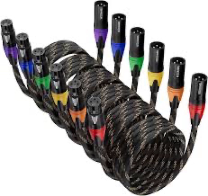 BEZOKABEL XLR Cables 25ft 4 Packs, XLR Microphone Cables, XLR Speaker Cable Male to Female Nylon Bra