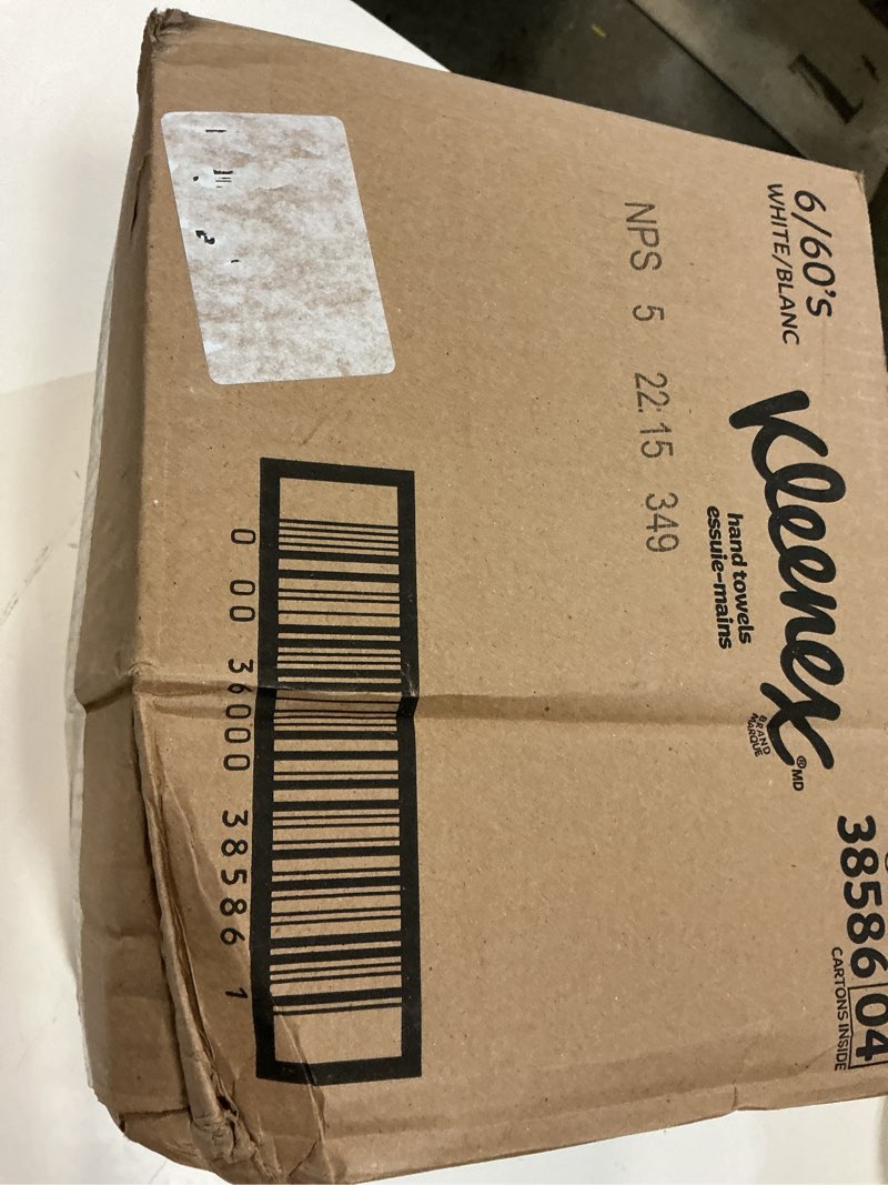 Condition photo showing New/Like New for kleenex disposable paper hand towels, 6 boxes, 60 tissues per box (360 total tissues), packaging may vary 60 count (pack of 6) white