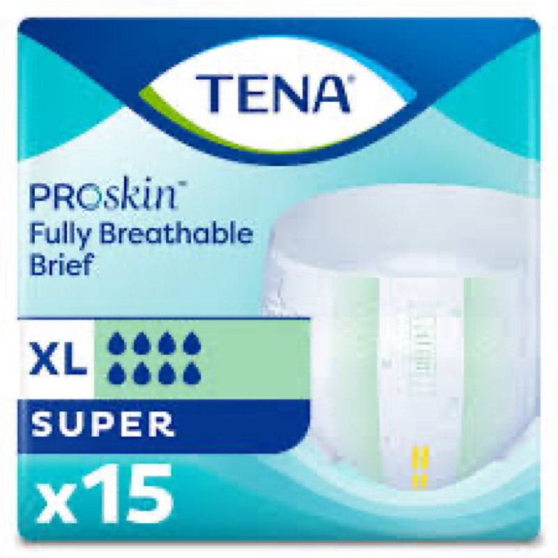 TENA ProSkin Overnight Protection Adult Incontinence Brief, Stretch, Disposable, Large/Extra,Large, (Pack of 12)
