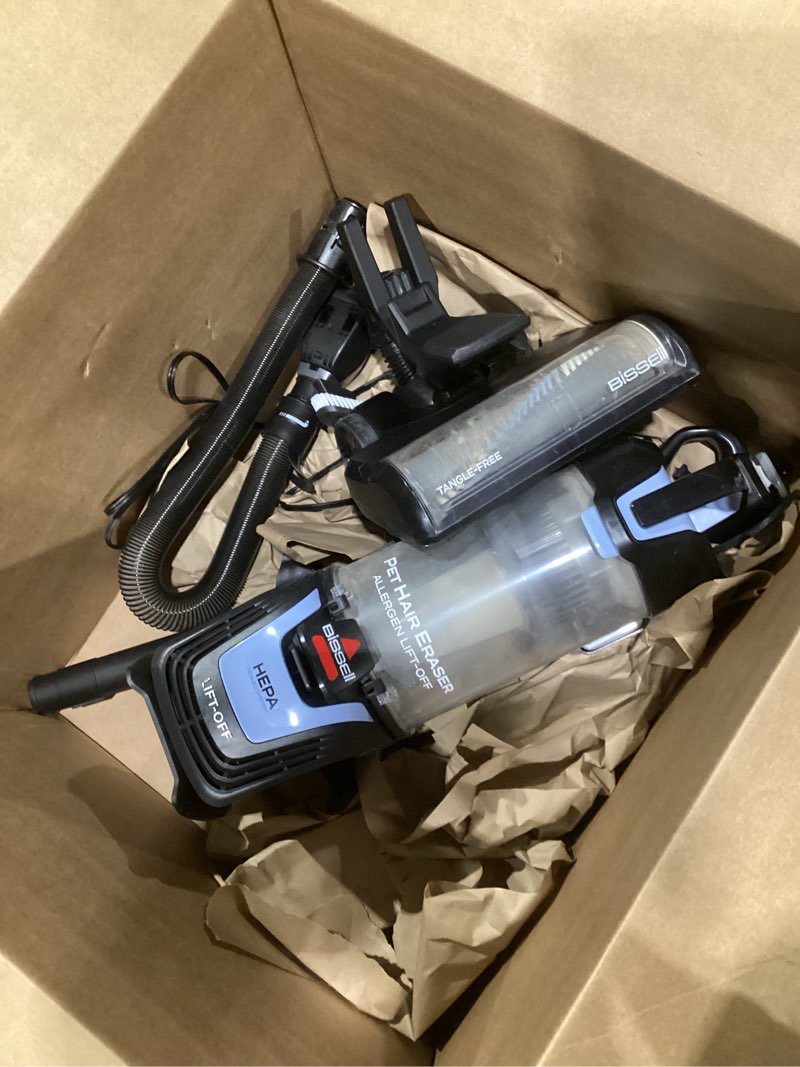 Condition photo showing As Is for (used, missing parts)bissell pet hair eraser allergen lift-off with powerful suction, hepa, tangle-free brush roll, 39883