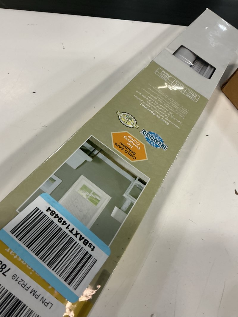 Condition photo showing New/Like New for Cordless Light Filtering Mini Blind - 28 Inch Width, 48 Inch Length, 1" Slat Size - Pearl White - Cordless GII Morningstar Horizontal Windows Blinds for Interior by Achim Home Decor 28"W x 48"H Pearl White