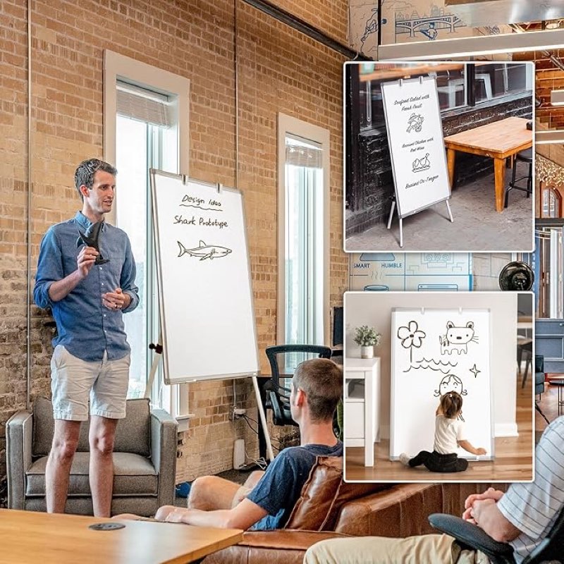 Item incomplete))))))Easel Whiteboard - Magnetic Portable Dry Erase 36 x 24 Tripod Height Adjustable, 3' x 2' Flipchart Easel Stand White Board for Office or Teaching at Home & Classroom (36x24 White)