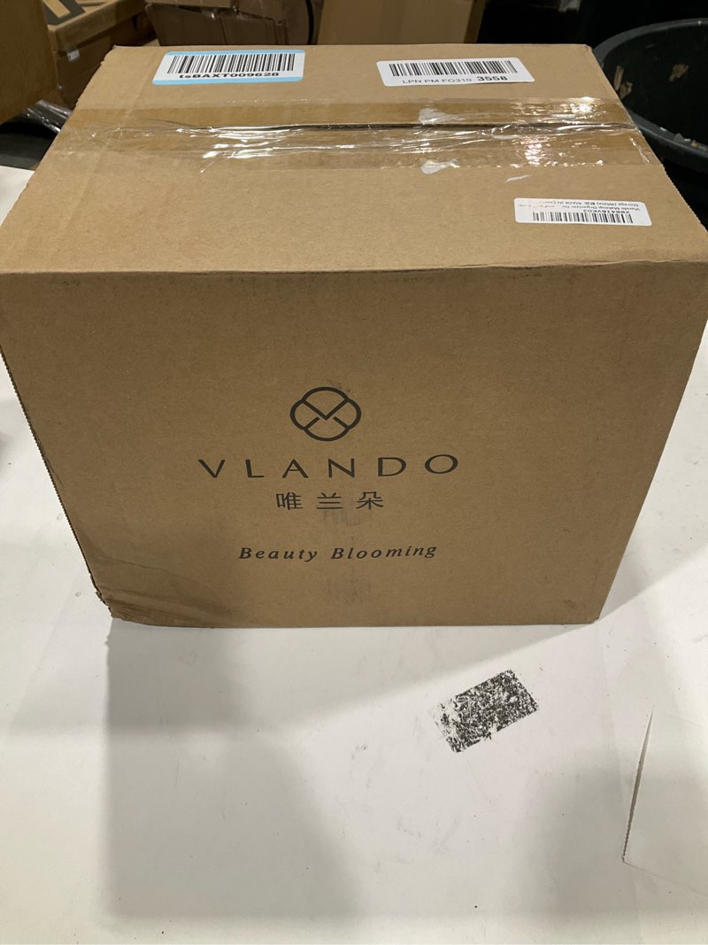 Condition photo showing Good Condition for VLANDO Makeup Organizer for Vanity,Large Capacity Countertop Organizer with Drawers, PU Leather Cosmetic Display Case for Lipstick,Brushes,Skincare,Bedroom Storage (Beige) 3 layers-Beige