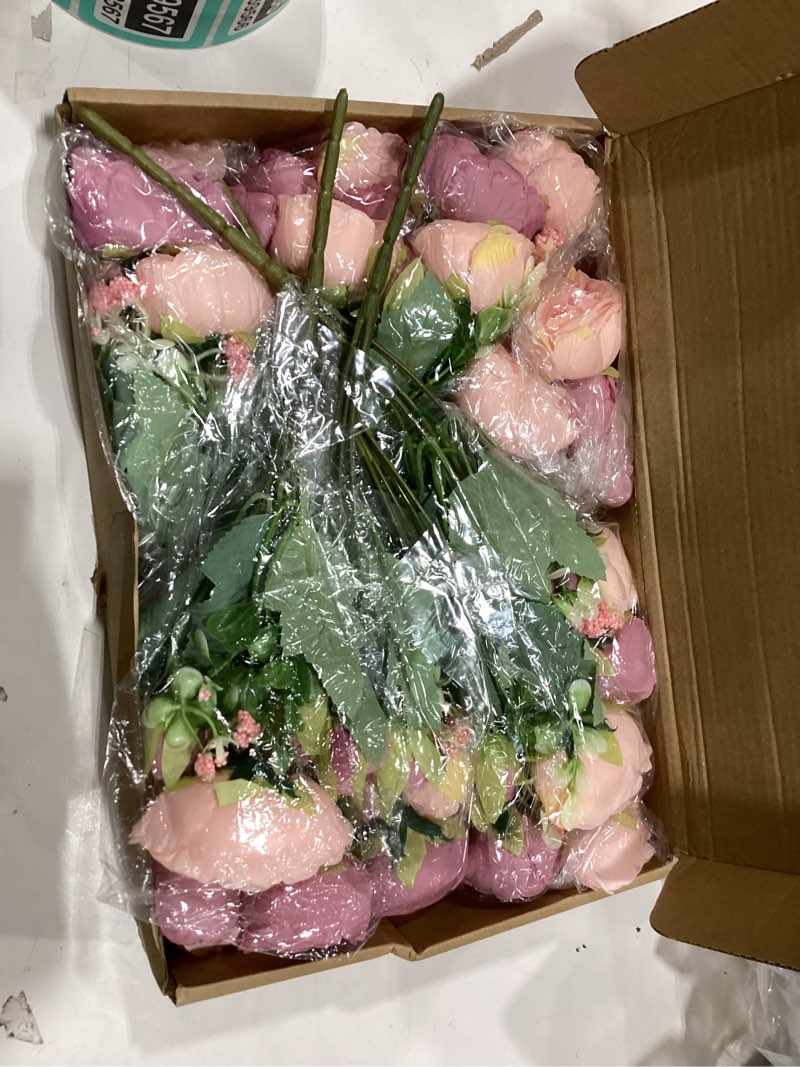 Condition photo showing New/Like New for 8 Pack Pink, Dark Pink Peonies Artificial Flowers, Fake Silk Hydrangea Bouquet for Bridal Wedding Home Table Decor Reusable Dining Opening Ceremony Birthday Arrangement Faux Floral Pink,dark Pink
