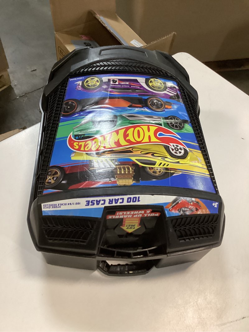 Condition photo showing Good Condition for Hot Wheels 100-Car Storage Case – Large Capacity Organizer for 1:64 Die-Cast Vehicles with Handle and Latch, Durable Portable Carrying Case for Kids, Travel, and Toy Car Collectors 100 Car Carry Roller