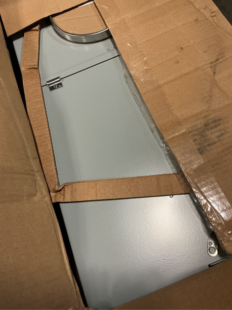 Condition photo showing As Is for outdoor 200 amp 4-space 8-circuit main brkr ring surface mount overhead/undergrnd meter socket load center (tsmq420cscu)