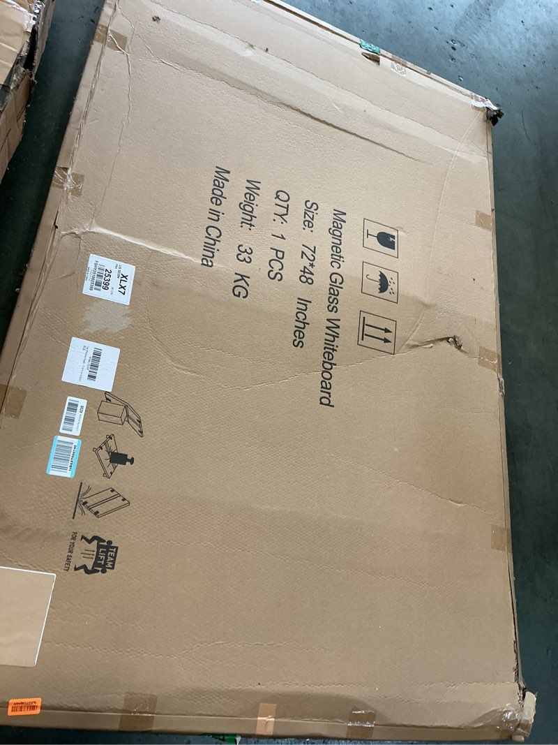 Condition photo showing As Is for Maxtek White Board Dry Erase 72 x 48, Magnetic Dry Erase Whiteboard for Wall 6' x 4' Wall-Mounted Aluminum Frame Versatile Presentation Marker Board with a Long Pen Tray for Classroom, Office & Home 72x48 White