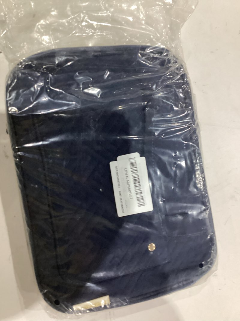 Condition photo showing As Is for BAGSMART Toiletry Bag Travel Bag with hanging hook, Water-resistant Makeup Cosmetic Bag Travel Organizer for Accessories, Shampoo, Full Sized Container, Toiletries, Smokey Blue Medium Blue