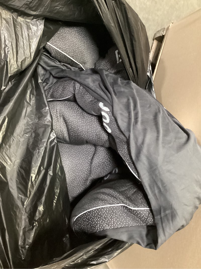 Condition photo showing As Is for mattress topper queen size, cooling extra thick breathable viscose made from bamboo mattress pad, soft quilted fitted mattress cover with 1000 gsm down alternative fill (8-21”deep pocket) dark gray dark gray queen