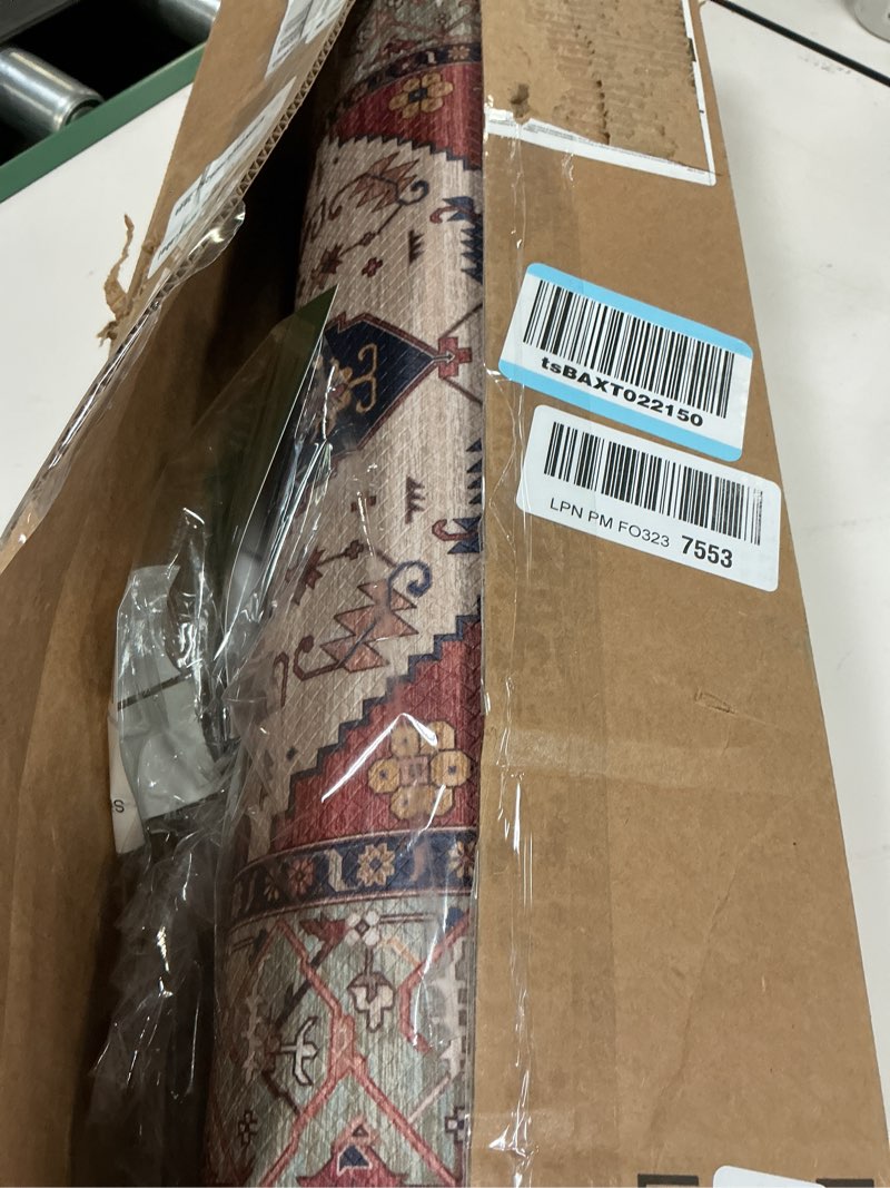 Condition photo showing Good Condition for KIMODE Kitchen Mats for Floor Cushioned Anti Fatigue,Boho Vintage Kitchen Rugs Non Slip,Cushioned Memory Foam Kitchen Standing Floor Mat for Bathroom Sink Office Home Decor,Blue/Red 17.3"x28" 28"L x 17.3"W x 0.47"Th Dark Green/Orange