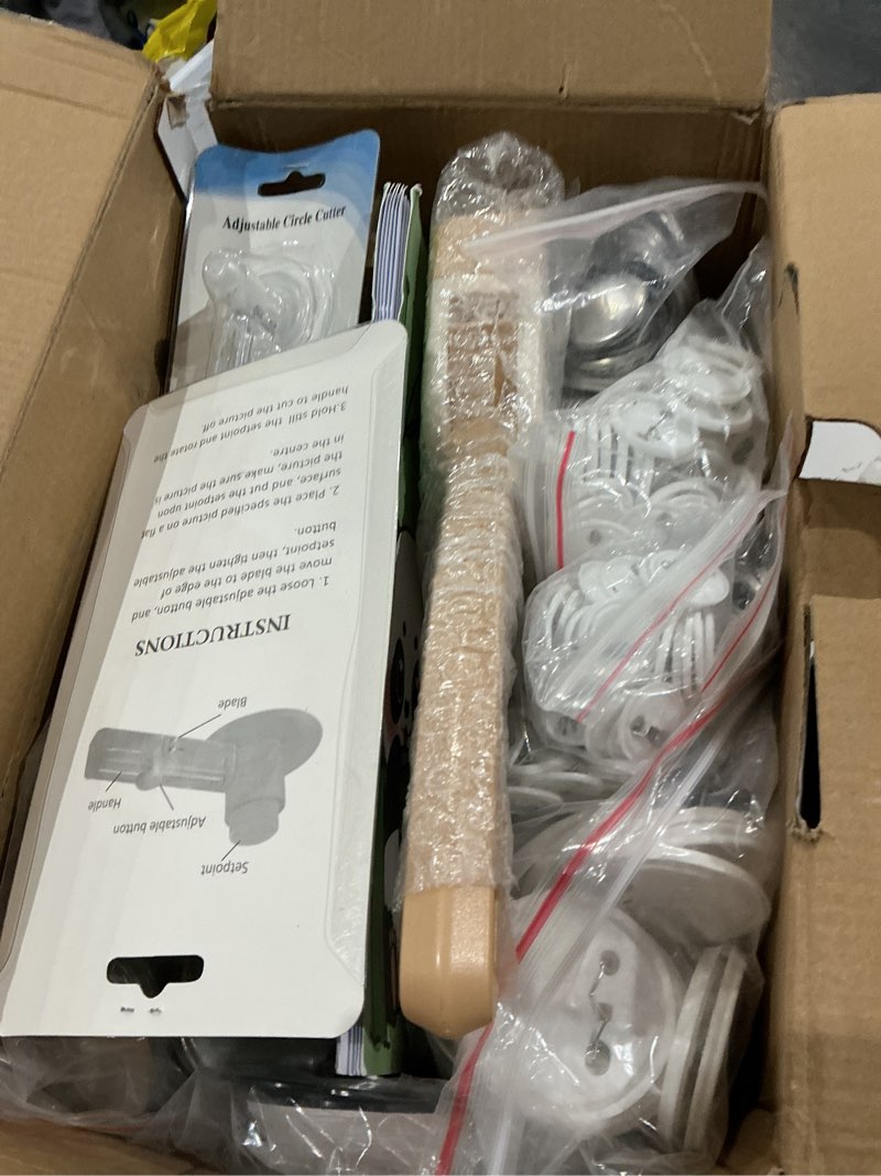 Condition photo showing Good Condition for Button Maker Machine, 2.25'' (58mm) Installation-Free DIY Pin Button Maker Press Machine Kit, Rotary Badge Machine with Free 100Pcs Button Supplies & Patterns & Circle Cutter