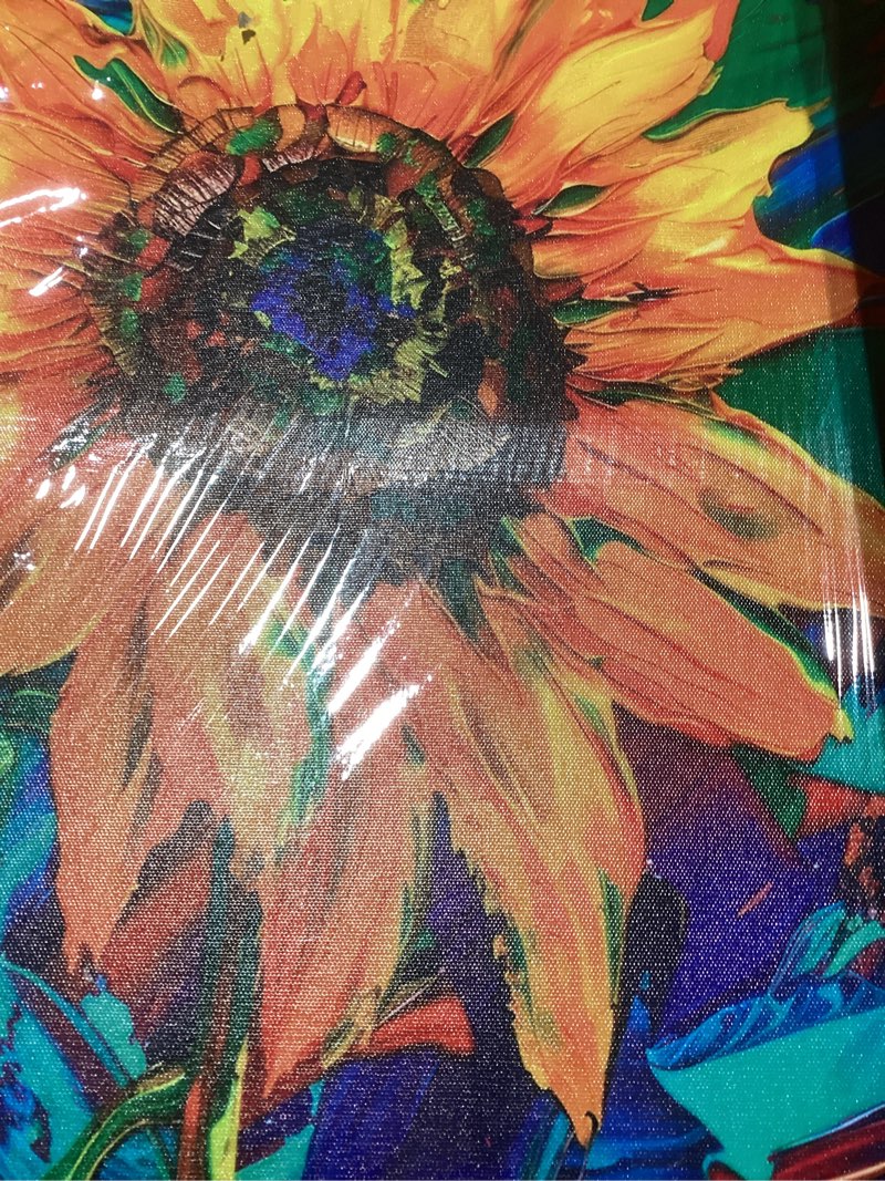 Condition photo showing New/Like New for Pormipone Colorful Sunflower Canvas Wall Art Abstract Plant Painting Poster Sunflower Picture for Wall Living Room, Bathroom Bedroom Home Room Decoration16*24 in(Stretched Canvas on A Wooden Frame)