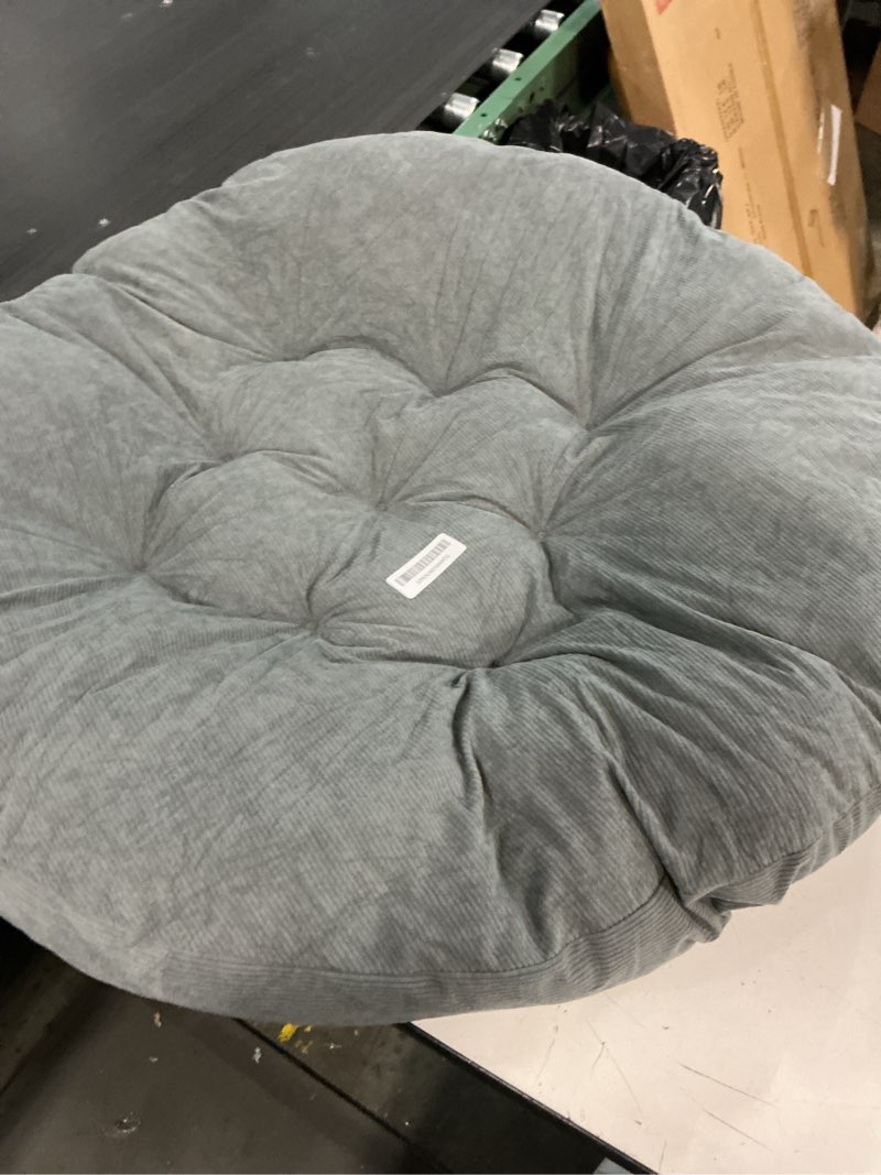 Condition photo showing As Is for Large Floor Cushion Seating Round Floor Pillows Cushions for Adults Oversized Playroom Pillows Reading Nook Big Pillow for Sitting Meditation Yoga Living Room Sofa Balcony(Gray)