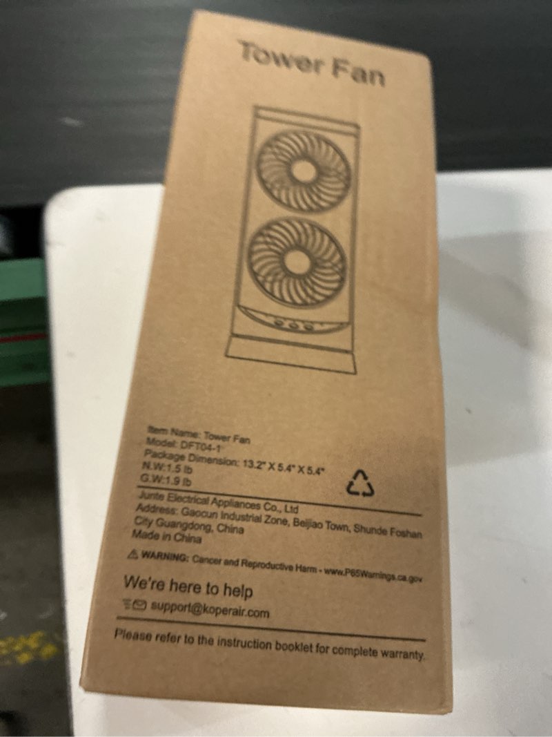 Condition photo showing New/Like New for personal tower cooling fans that blow cold air, standing small desk fan with 3 speeds & timer, 60° & 110° oscillating table fan, quiet and safe electric floor fan for bedroom, bedside, home, office 13in-3600rpm