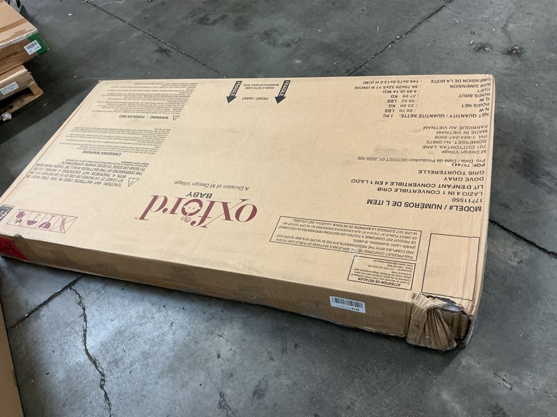 Condition photo showing Good Condition for Oxford Baby Lazio 4-in-1 Convertible Crib, Dove Gray, GreenGuard Gold Certified