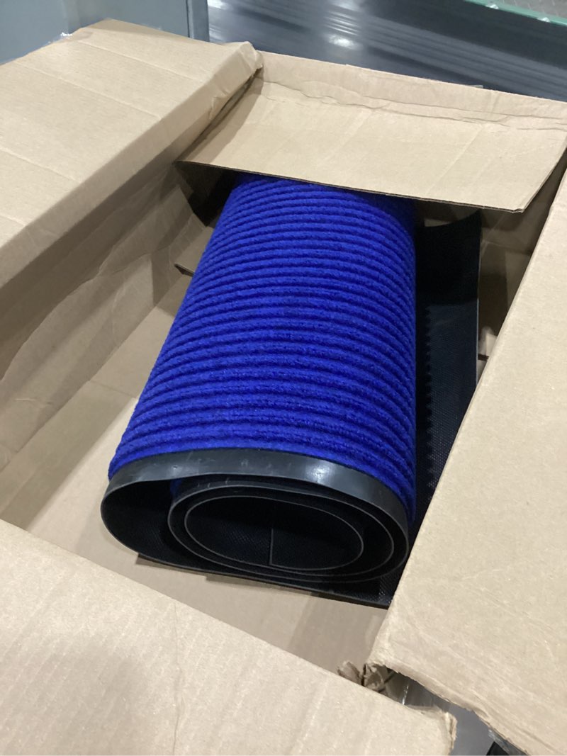 Condition photo showing Good Condition for olanly front door mat indoor outdoor entrance, waterproof heavy duty doormat, fade resistant, low profile, easy clean patio porch welcome floor mats for entry, 59x20, blue 59" x 20" blue